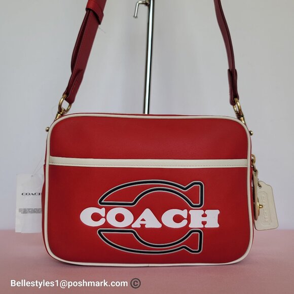 COACH Unisex 1941 Camera Glovetanned Leather with COACH Stamp Crossbody Bag